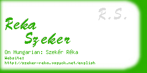 reka szeker business card